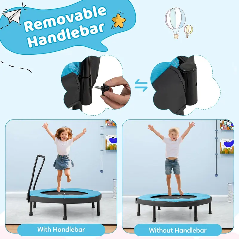 Goplus 40"-Trampolin mit Schaumstoff-Griffstange und Sicherheitspolster 2