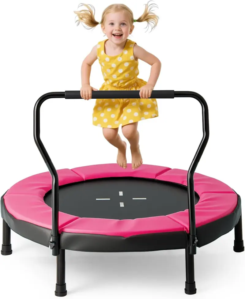 Goplus 40"-Trampolin mit Schaumstoff-Griffstange und Sicherheitspolster