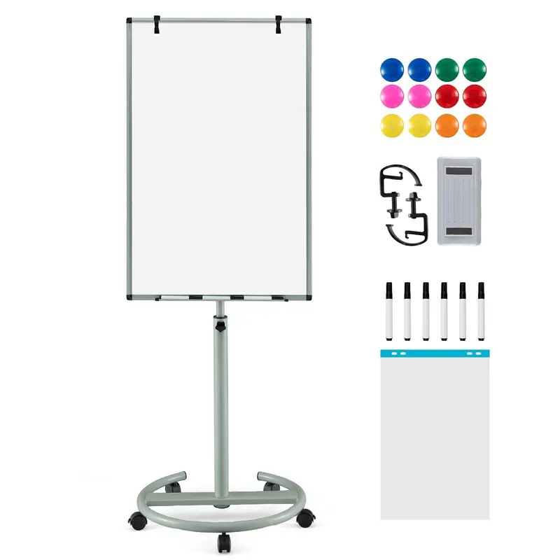 Goplus 40" x 26" höhenverstellbare Trockenlöschtafel auf Rollen mit runder, stabiler Standfußkonstruktion