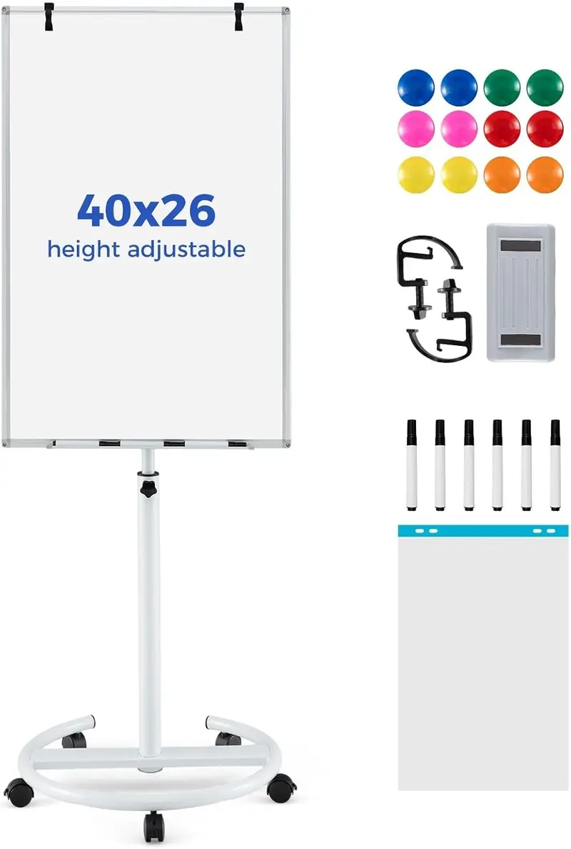 Goplus 40" x 26" höhenverstellbare Trockenlöschtafel auf Rollen mit runder, stabiler Standfußkonstruktion