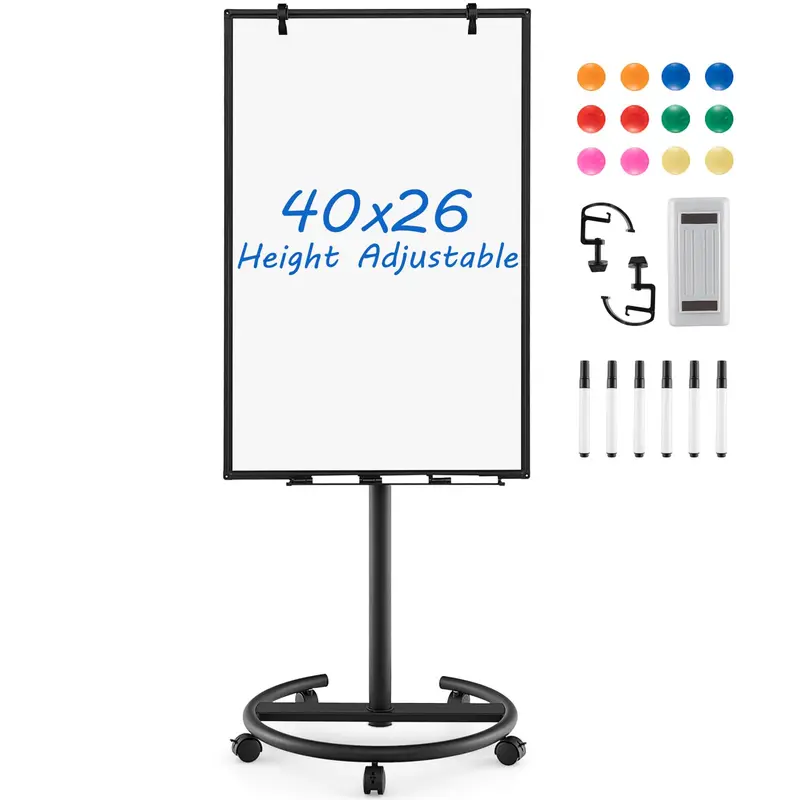 Goplus 40" x 26" höhenverstellbare Trockenlöschtafel auf Rollen mit runder, stabiler Standfußkonstruktion