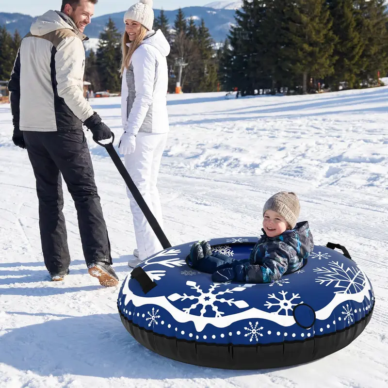 Goplus 42" schweres Schneefahrzeug mit abnehmbarem Zugseil und verstärktem Boden 2