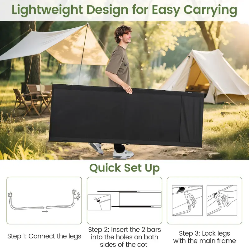 Goplus 4,3 lbs ultraleichtes faltbares Campingbett mit Tragkraft bis 150 kg 2