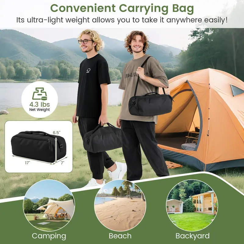 Goplus 4,3 lbs ultraleichtes faltbares Campingbett mit Tragkraft bis 150 kg