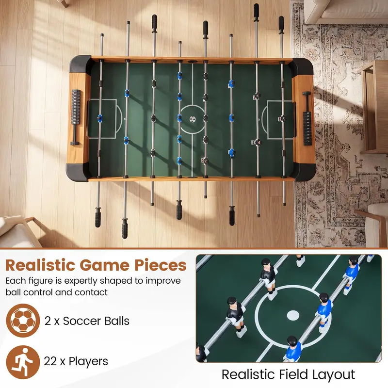 GoPlus 47"-Fußball-Tisch für Wettkämpfe in voller Größe mit 22 Figuren und 2 Bällen
