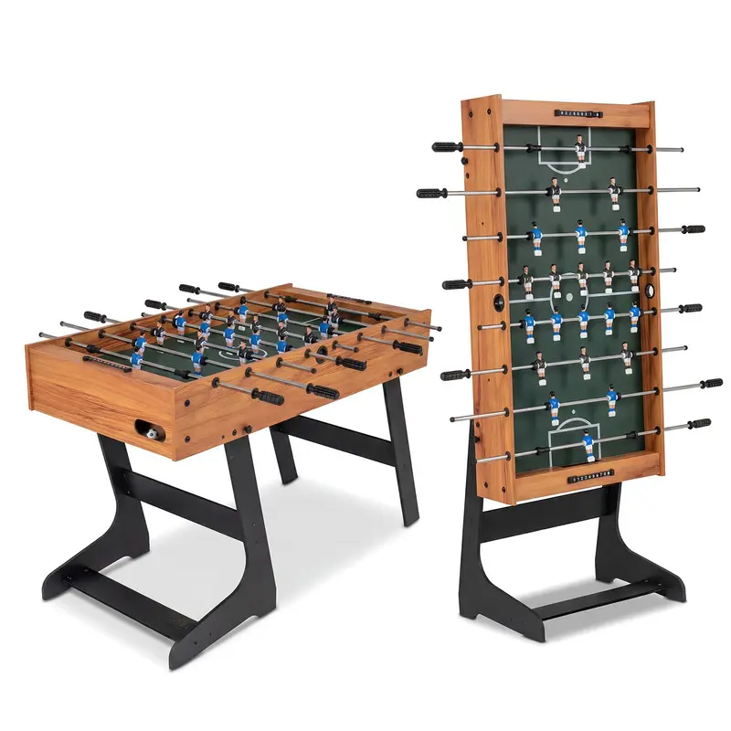 Goplus 48" klappbarer Tischfußball mit voller Wettkampfgröße – Fußballtisch für Erwachsene und gemütliche Familienabende