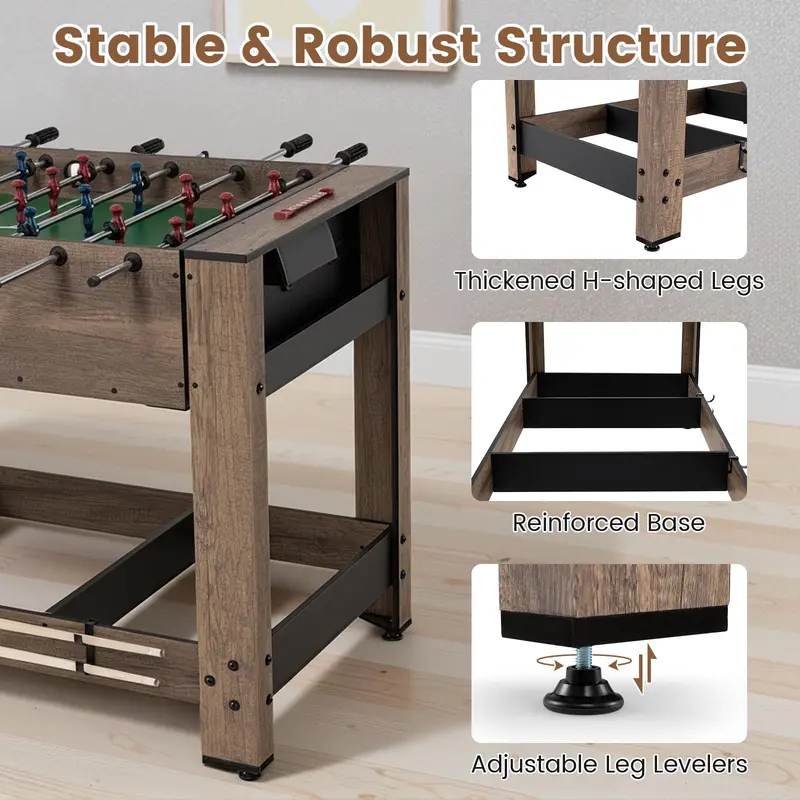 Goplus 48"-Kombinationsspiel-Tisch mit Tischfußball und Billard für Erwachsene