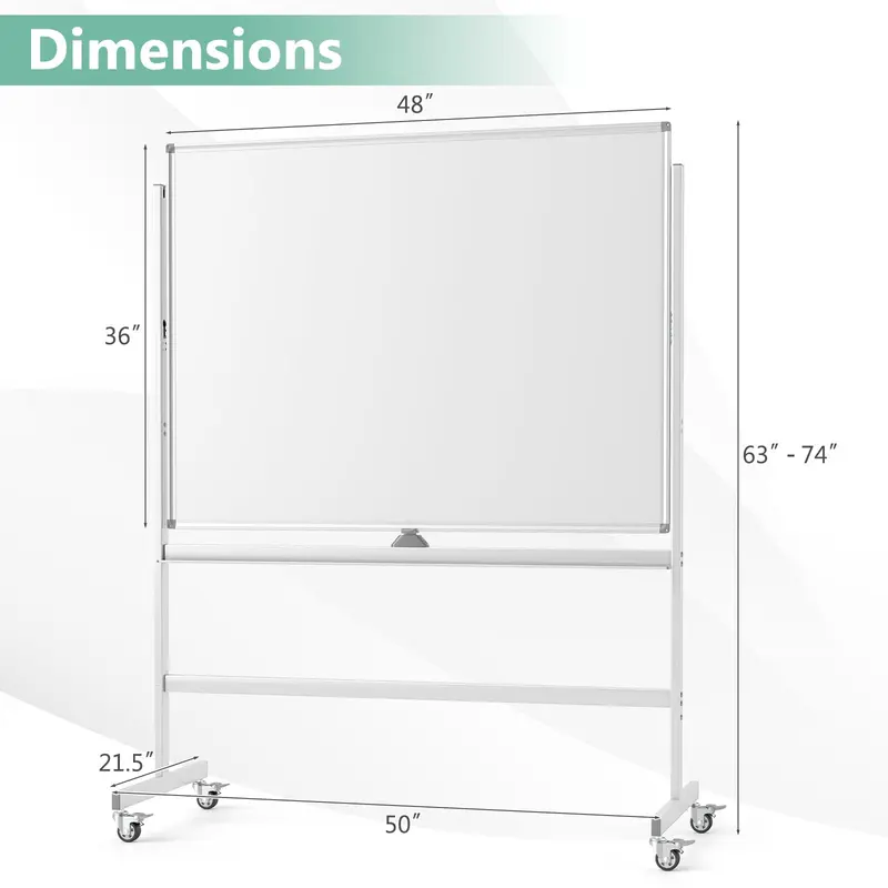 Goplus 48" x 36" doppelseitige magnetische Whiteboard-Tafel mit Flipchart