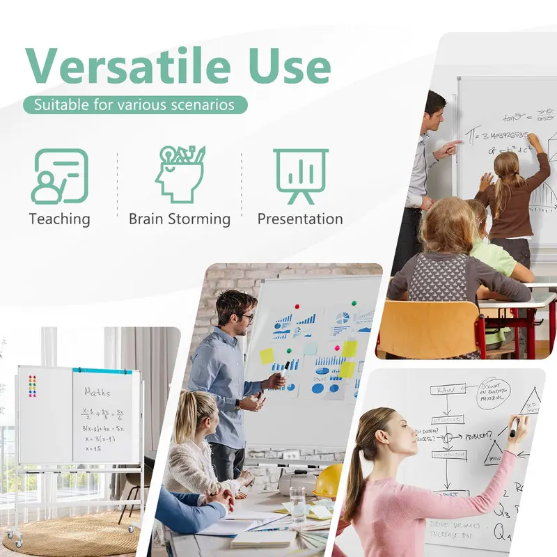 Goplus 48" x 36" doppelseitige magnetische Whiteboard-Tafel mit Flipchart