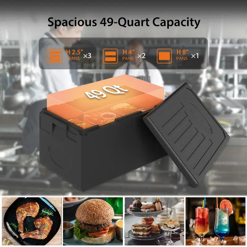 Goplus 49-Qt-Top-Load-Stapelbarer Heißbox mit integrierten Griffen für Camping, Catering und Buffets
