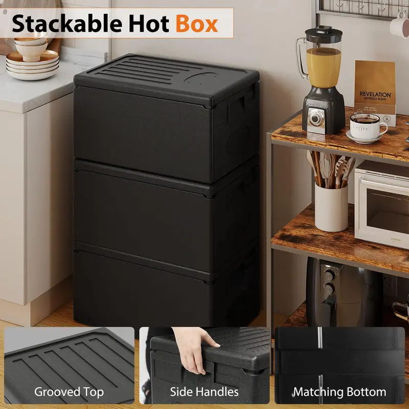 Goplus 49-Qt-Top-Load-Stapelbarer Heißbox mit integrierten Griffen für Camping, Catering und Buffets