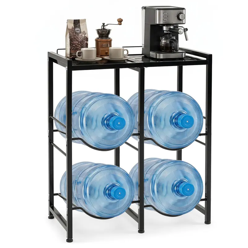 GoPlus 5-Gallonen-/18,9-L-Wasserkanisterhalter für 4 Flaschen (Großes oberes Fach)