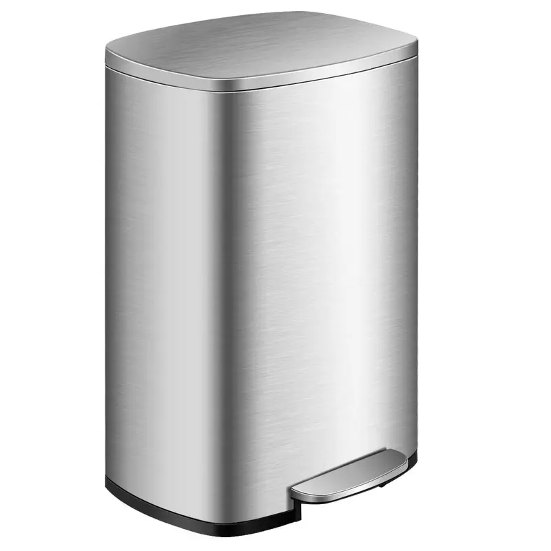 Goplus 50-Liter-/13,2-Gallonen-Edelstahl-Tretmülleimer