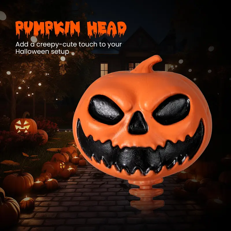 GoPlus 5,2 ft (ca. 158 cm) lebensgroßer, beweglicher Skelettdrache mit Kürbis-Kopf – Halloween-Dekoration in Orange
