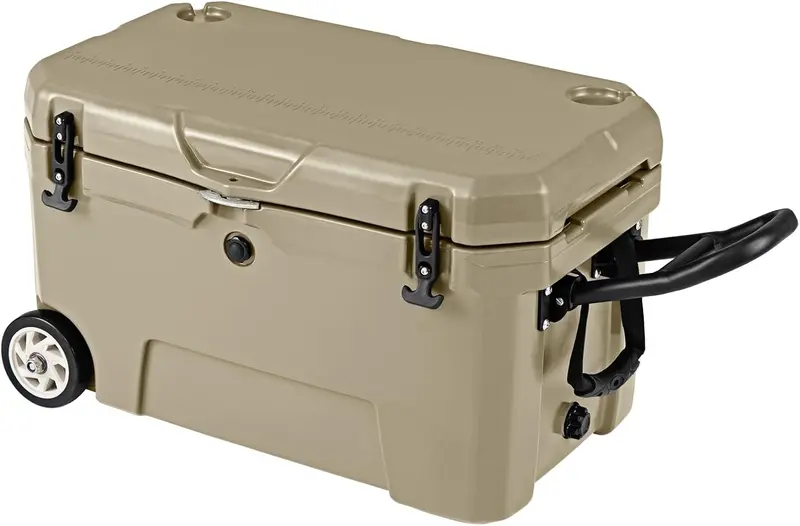 GoPlus 52-Quart isolierter Rollkühler mit 6-Tage-Eis-Haltbarkeit, Zuggriff und Rädern 2