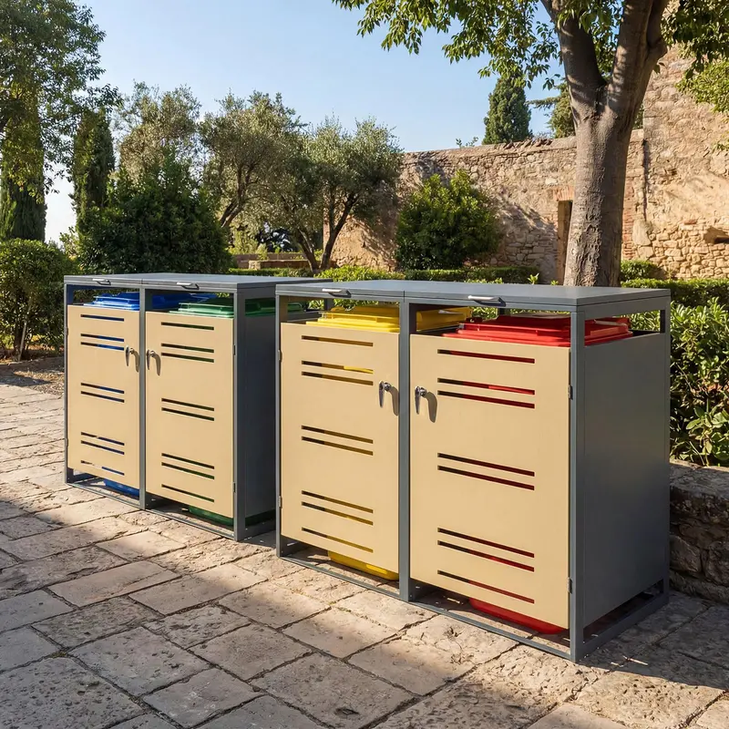 Goplus 52" x 32" x 46" Abfallschrank für den Außenbereich
