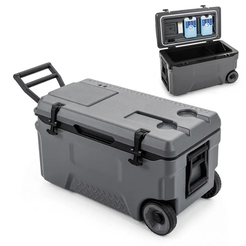 GoPlus 53/74 QT isolierter Hartkühlbox mit Rollen – tragbare Kühlbox