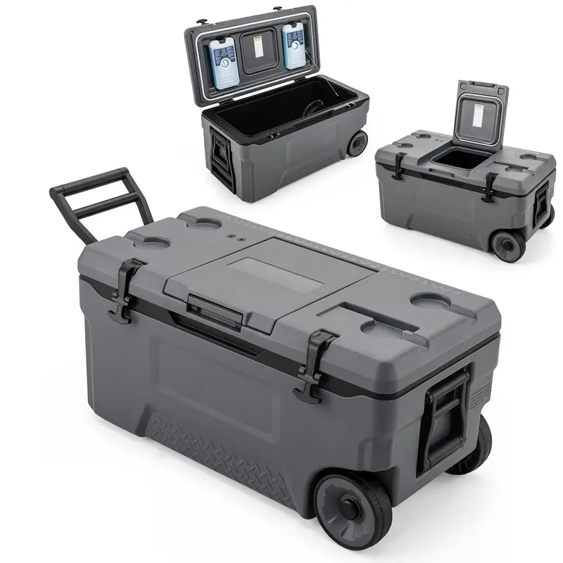 GoPlus 53/74 QT isolierter Hartkühlbox mit Rollen – tragbare Kühlbox