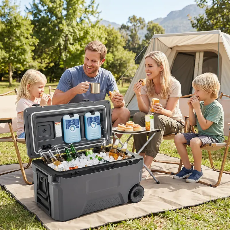 GoPlus 53/74 QT isolierter Hartkühlbox mit Rollen – tragbare Kühlbox