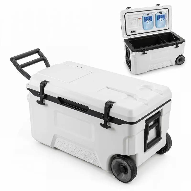 GoPlus 53/74 QT isolierter Hartkühlbox mit Rollen – tragbare Kühlbox