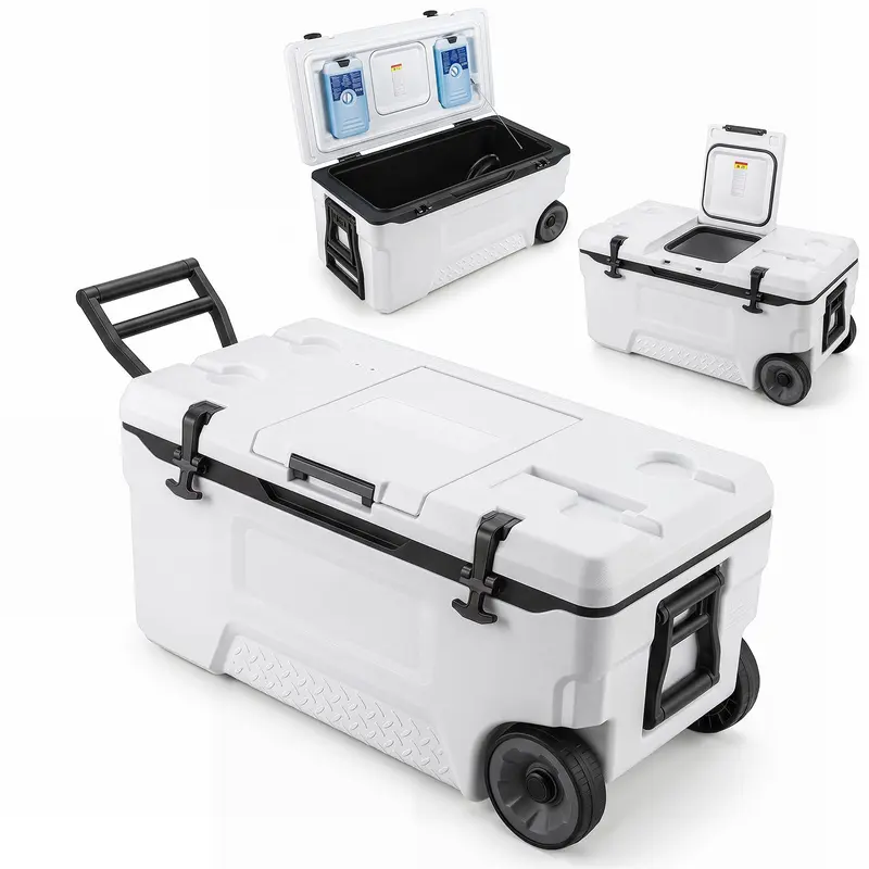 GoPlus 53/74 QT isolierter Hartkühlbox mit Rollen – tragbare Kühlbox