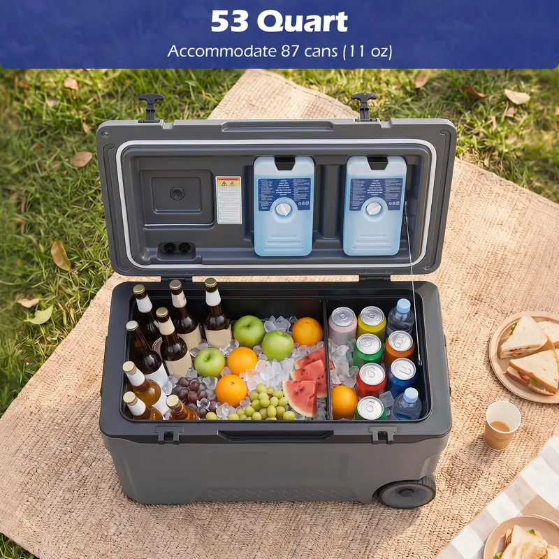 GoPlus 53/74 QT isolierter Hartkühlbox mit Rollen – tragbare Kühlbox