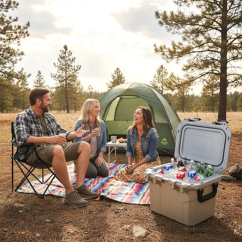 Goplus 53 QT Ultra-leichter, spritzgegossener Kühler mit Griffen und Flaschenöffner
