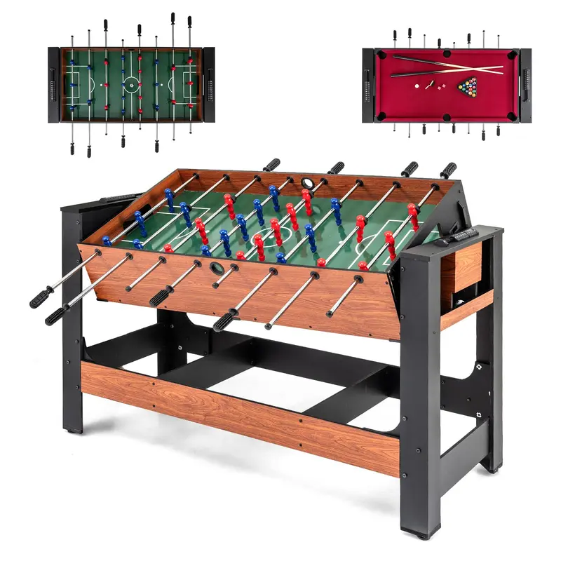 Goplus 54" Full-Size Foosball- und Billard-Kombinationstisch | Indoor-/Outdoor-Kombi-Arcade-Tisch
