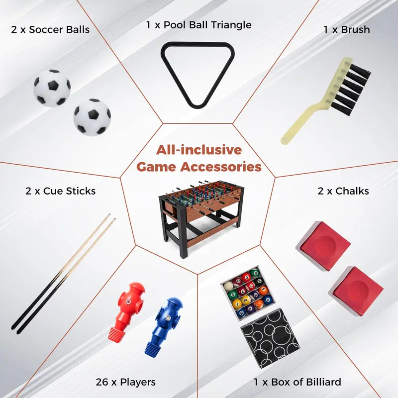 Goplus 54" Full-Size Foosball- und Billard-Kombinationstisch | Indoor-/Outdoor-Kombi-Arcade-Tisch
