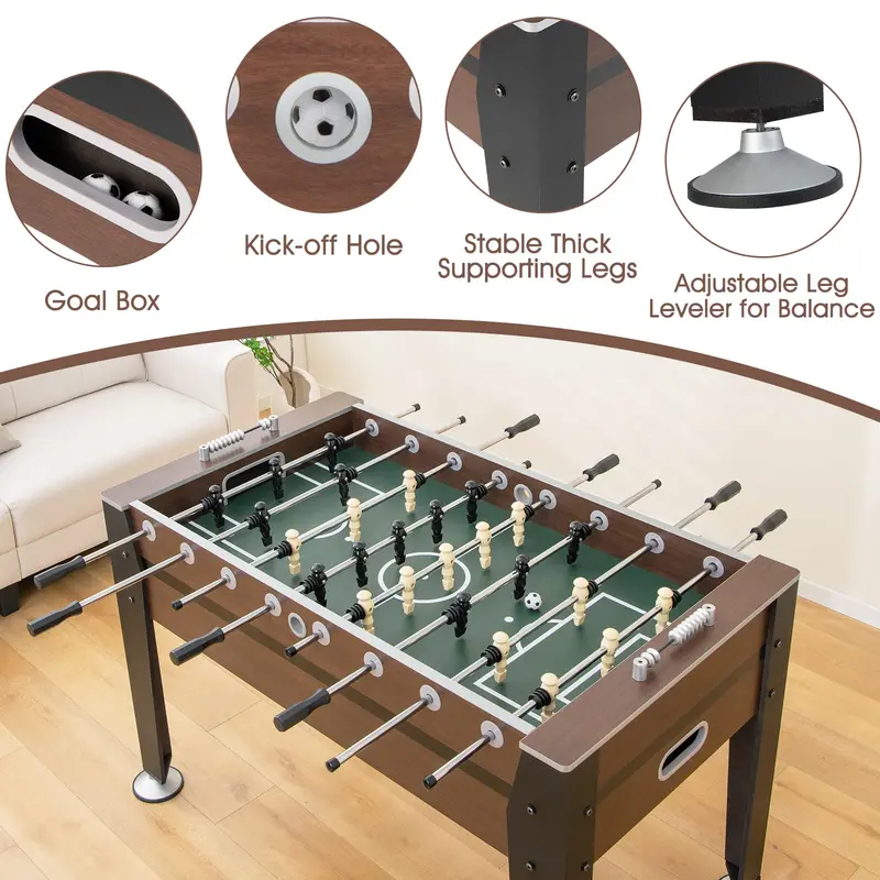 Goplus 54"-Kicker für Erwachsene, vollformatige Spiel-Tische mit 2 Bällen