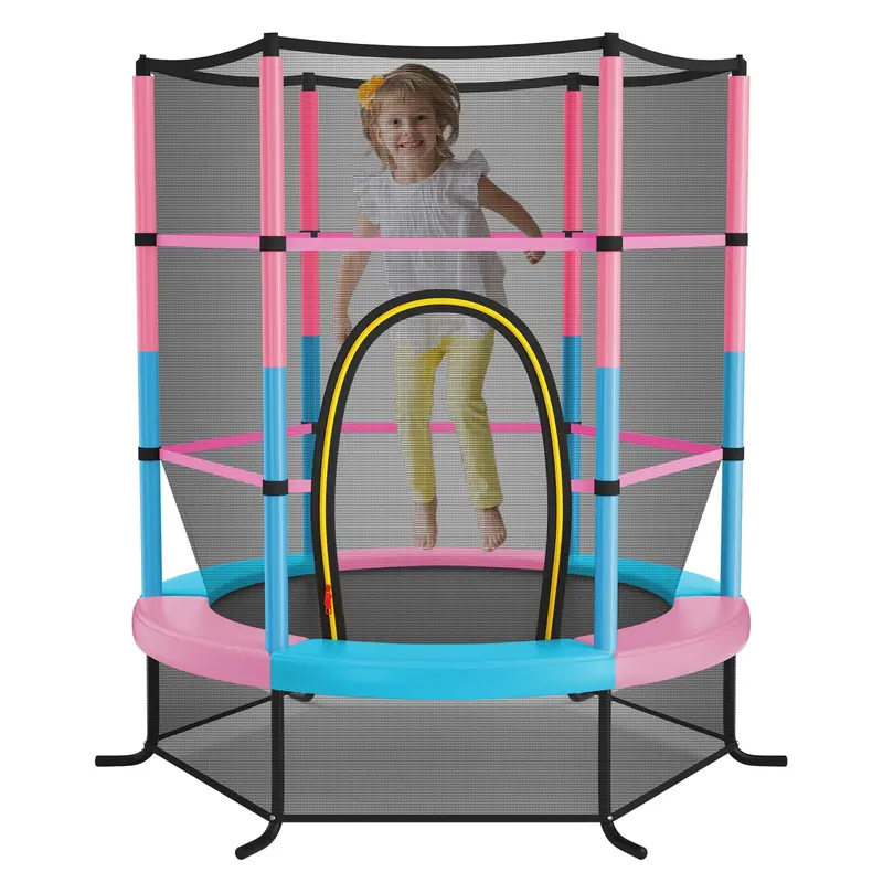 Goplus 55"-Trampolin für Kinder, 4,6 ft Mini-Trampolin für Kleinkinder mit ASTM-Zertifizierung und Sicherheitsnetz