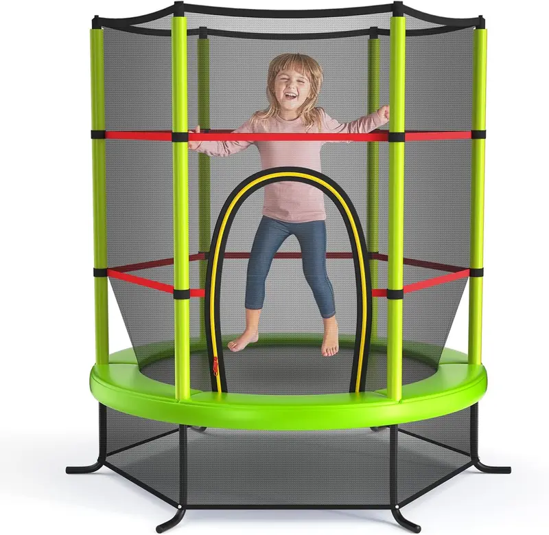 Goplus 55"-Trampolin für Kinder, 4,6 ft Mini-Trampolin für Kleinkinder mit ASTM-Zertifizierung und Sicherheitsnetz