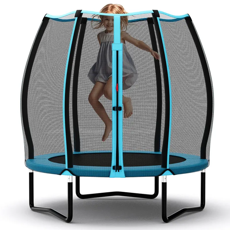 Goplus 55" Trampolin für Kinder, ASTM-zertifiziertes Mini-Trampolin für Kleinkinder mit Sicherheitsnetz