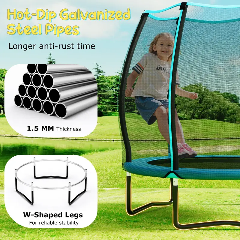 Goplus 55" Trampolin für Kinder, ASTM-zertifiziertes Mini-Trampolin für Kleinkinder mit Sicherheitsnetz 2