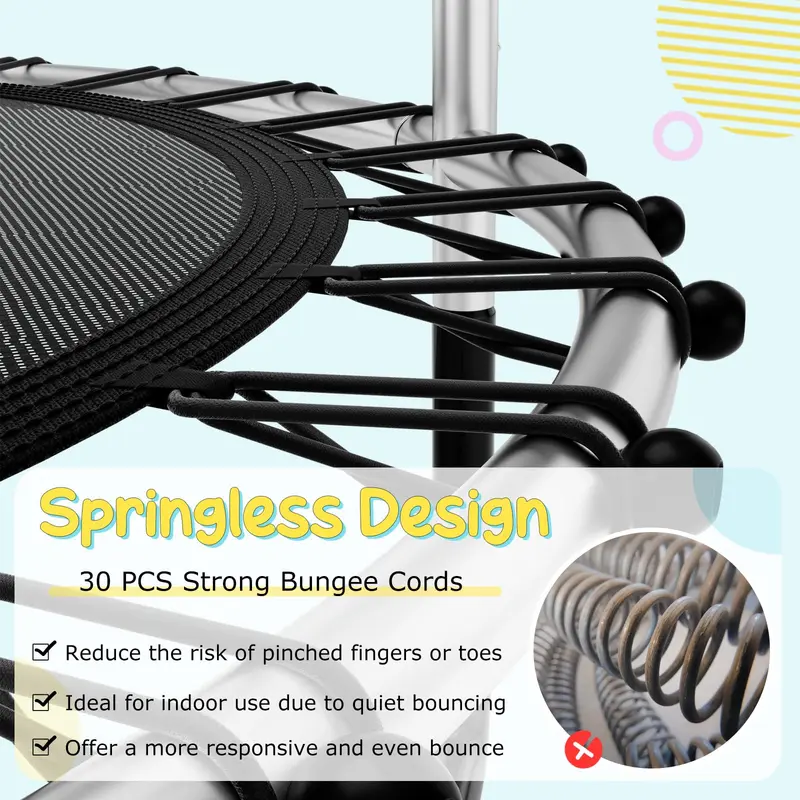 Goplus 55" Trampolin für Kinder, ASTM-zertifiziertes Mini-Trampolin für Kleinkinder mit Sicherheitsnetz