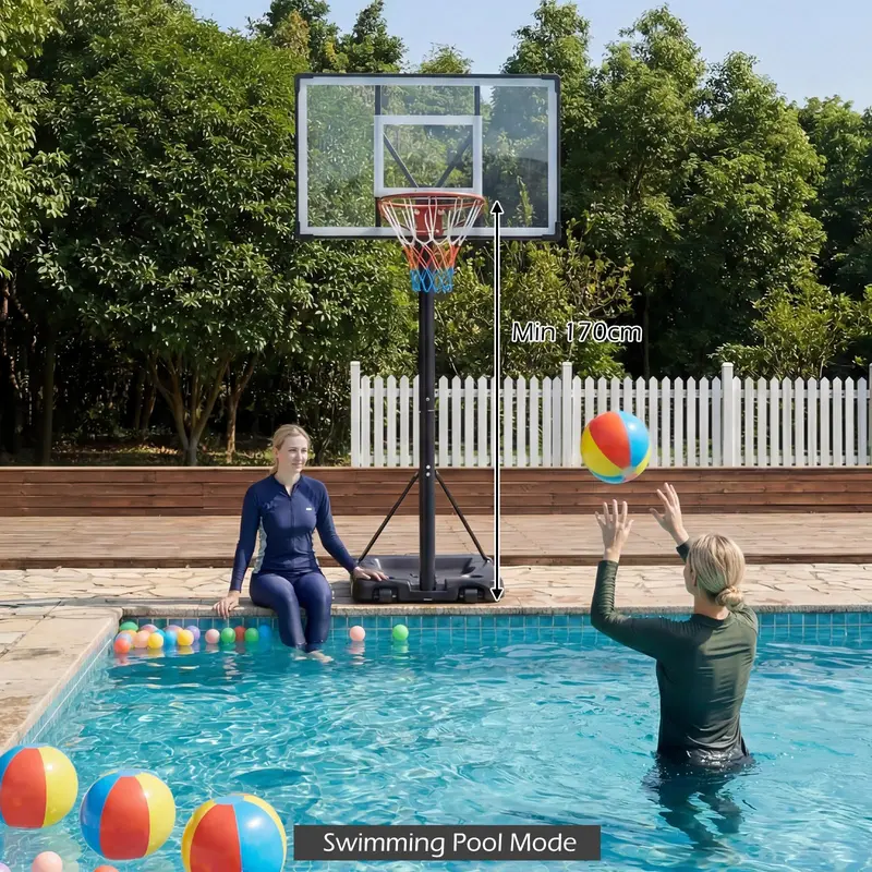 Goplus 5,6–10 Fuß verstellbarer tragbarer Basketballkorb für Erwachsene – für Außenbereich, Garten und Auffahrt