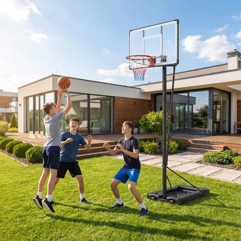 Goplus 5,6–10 Fuß verstellbarer tragbarer Basketballkorb für Erwachsene – für Außenbereich, Garten und Auffahrt