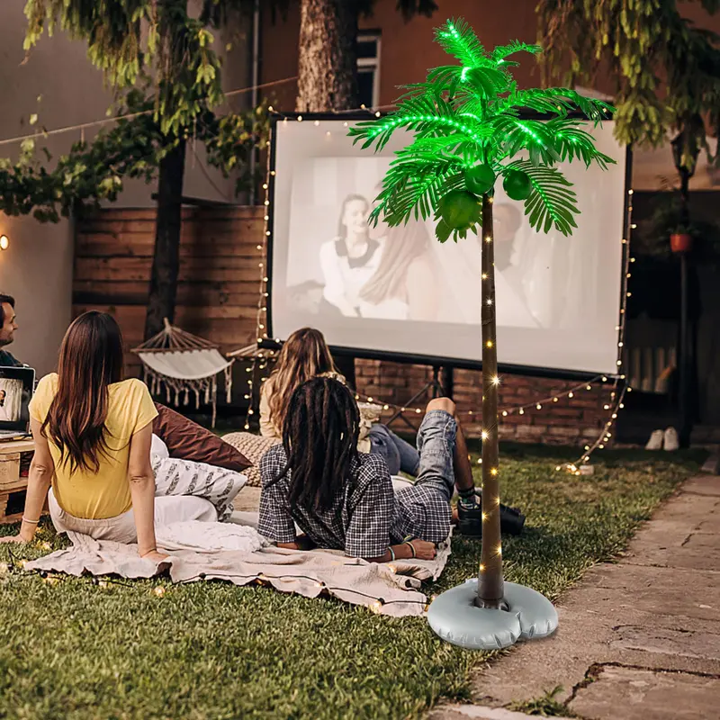 GoPlus 6-Fuß-künstlicher beleuchteter Palmenbaum für den Außenbereich – tropische Palme mit 309 LED-Leuchten
