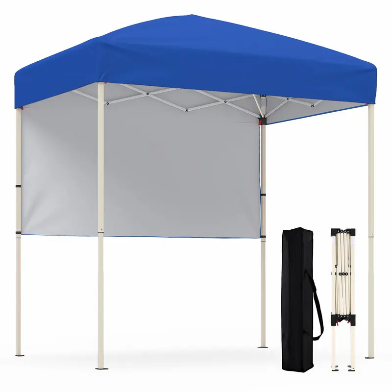Goplus 6 x 4 ft Klapp-Zelt mit UV-Schutz UPF50+, einfache Montage, inkl. halber Seitenwand