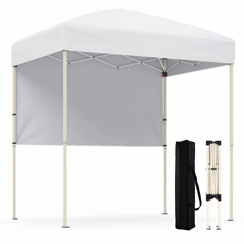 Goplus 6 x 4 ft Klapp-Zelt mit UV-Schutz UPF50+, einfache Montage, inkl. halber Seitenwand