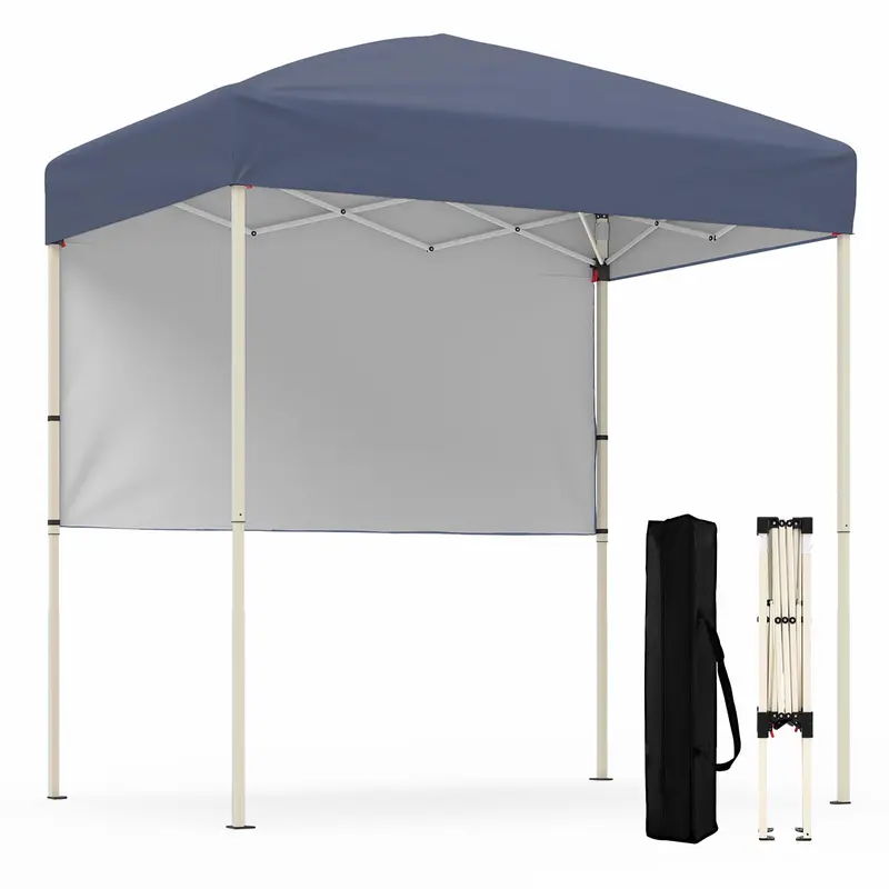 Goplus 6 x 4 ft Klapp-Zelt mit UV-Schutz UPF50+, einfache Montage, inkl. halber Seitenwand