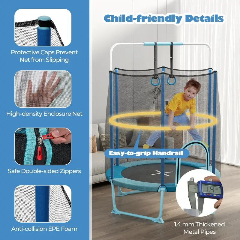 Goplus 60"-Trampolin für Kinder, 3-in-1-Trampolin für Kleinkinder