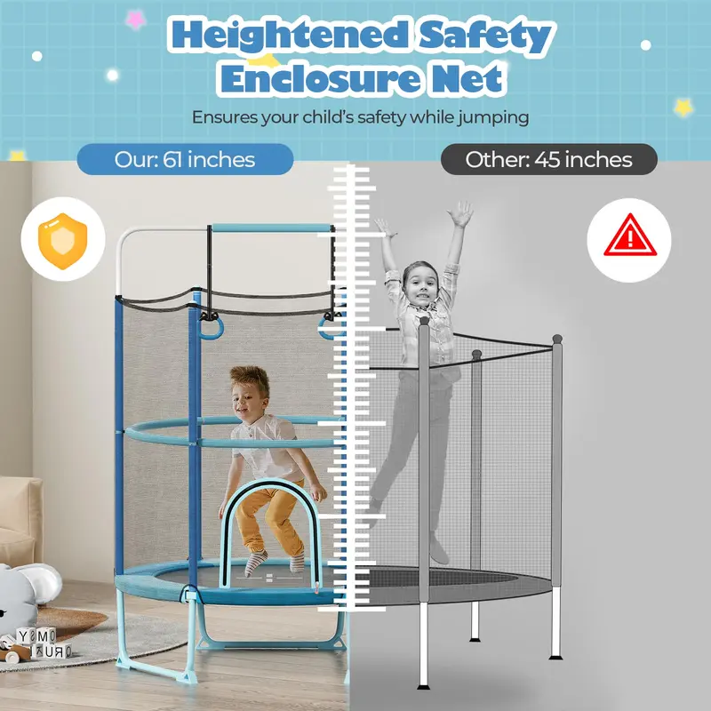 Goplus 60"-Trampolin für Kinder, 3-in-1-Trampolin für Kleinkinder