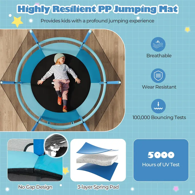 Goplus 60"-Trampolin für Kinder, 3-in-1-Trampolin für Kleinkinder