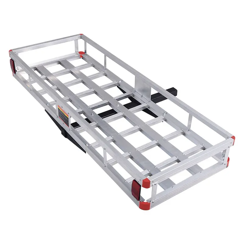 Goplus 60" x 22" Anhängerkupplungs-Bagageträger, Aluminium-Gepäckkorb für 2"-Aufnahmen