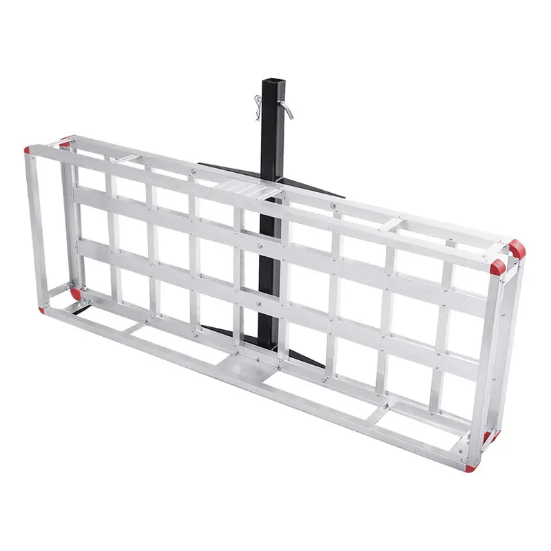 Goplus 60" x 22" Anhängerkupplungs-Bagageträger, Aluminium-Gepäckkorb für 2"-Aufnahmen