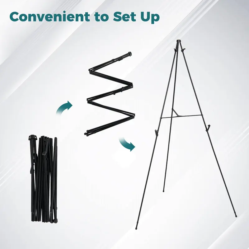 Goplus 65" Metallstaffelei-Set mit beweglichen Kartenhaltern und rutschfesten Fußpolstern (6er-Pack)