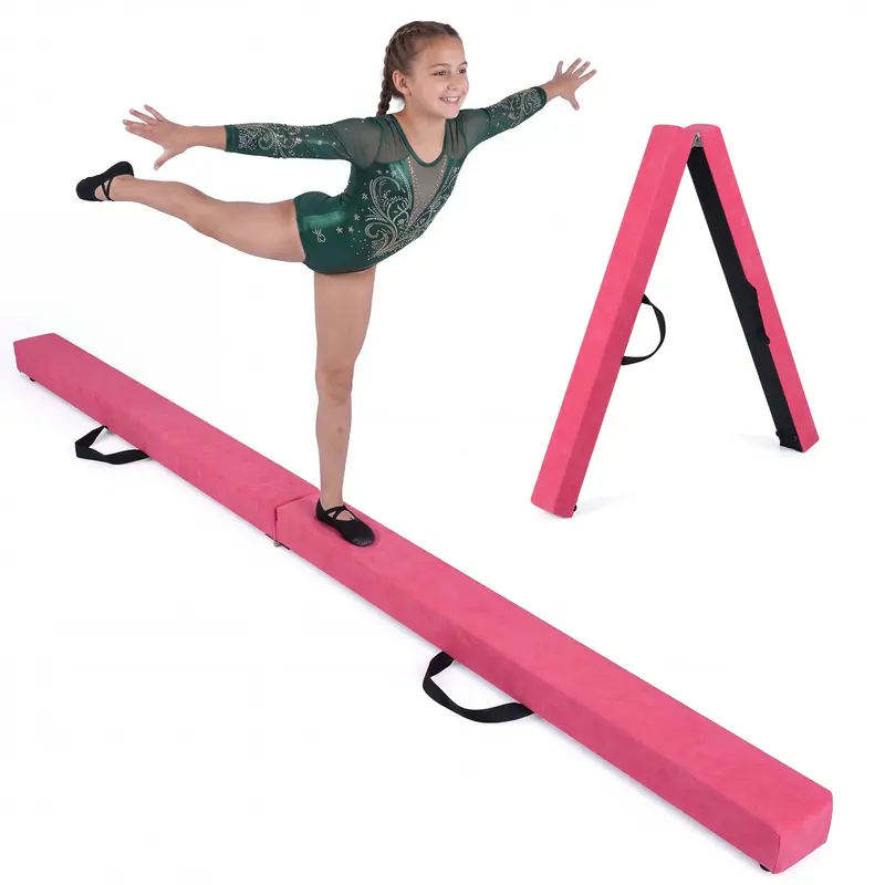 Goplus 7-Fuß-Turnbalken für Kinder, klappbar, rutschfest, mit Schaumstoffunterlage