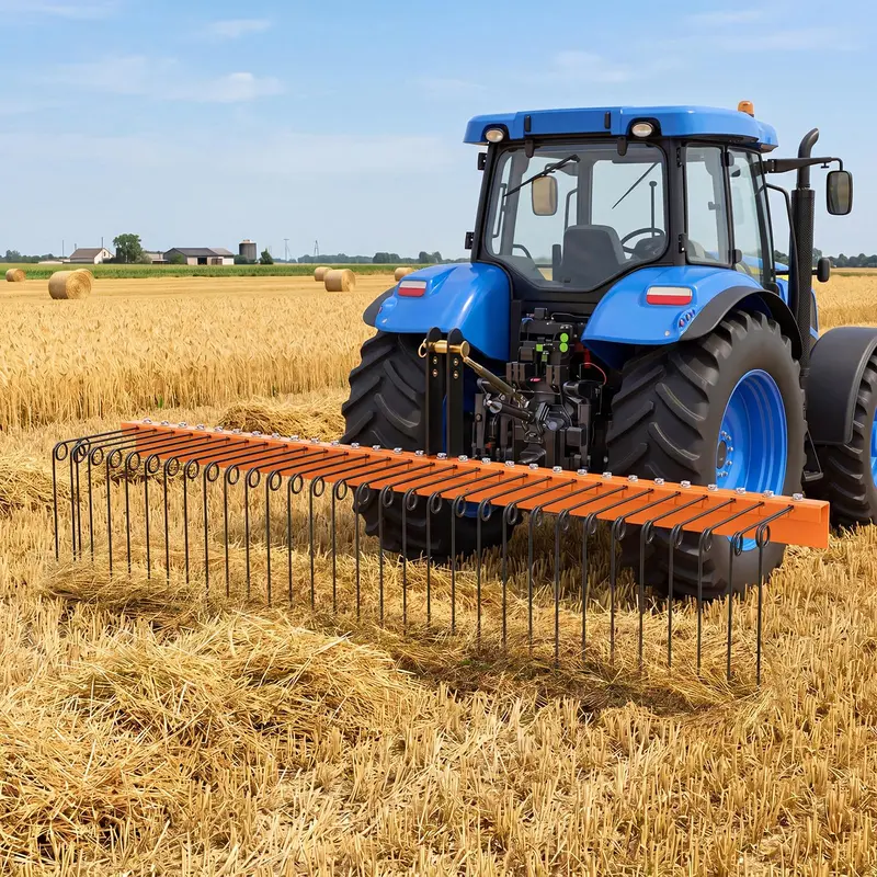 GoPlus 72"-Piniennadel-Rechen zum Anhängen – Landschaftsrechen mit 30 Metallspiralen-Zinken