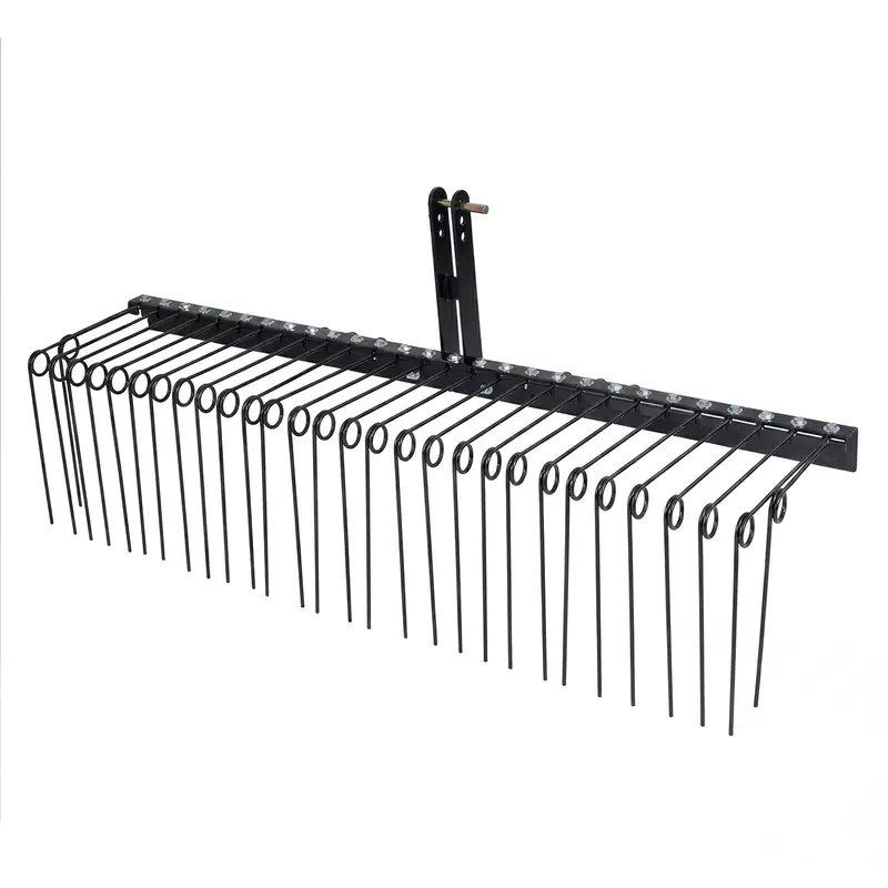 GoPlus 72"-Piniennadel-Rechen zum Anhängen – Landschaftsrechen mit 30 Metallspiralen-Zinken